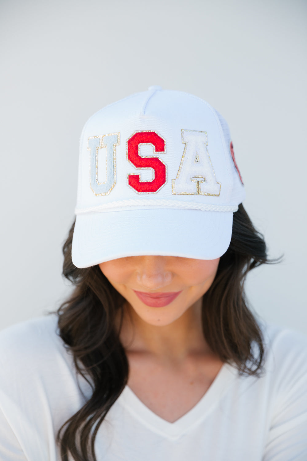 USA MADE WHITE TRUCKER HAT HAT Judith March   