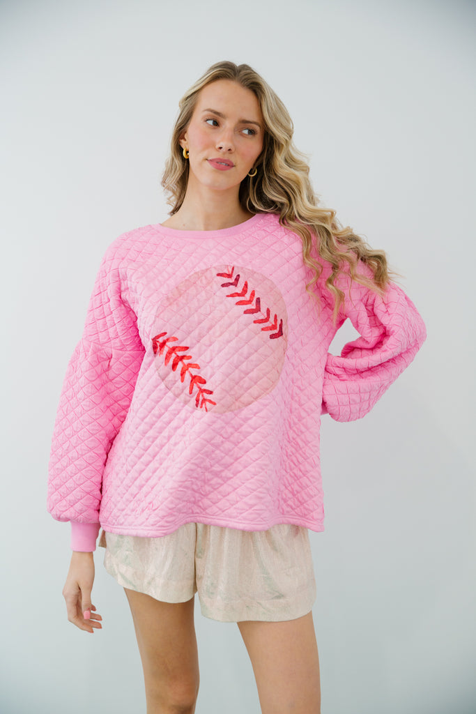 HOME RUN QUILTED PULLOVER
