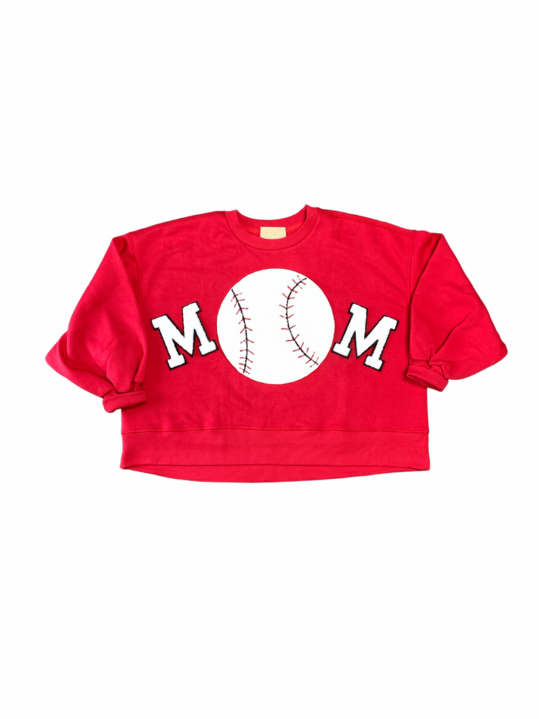 BASEBALL MOM PULLOVER TOPS Judith March SMALL RED 