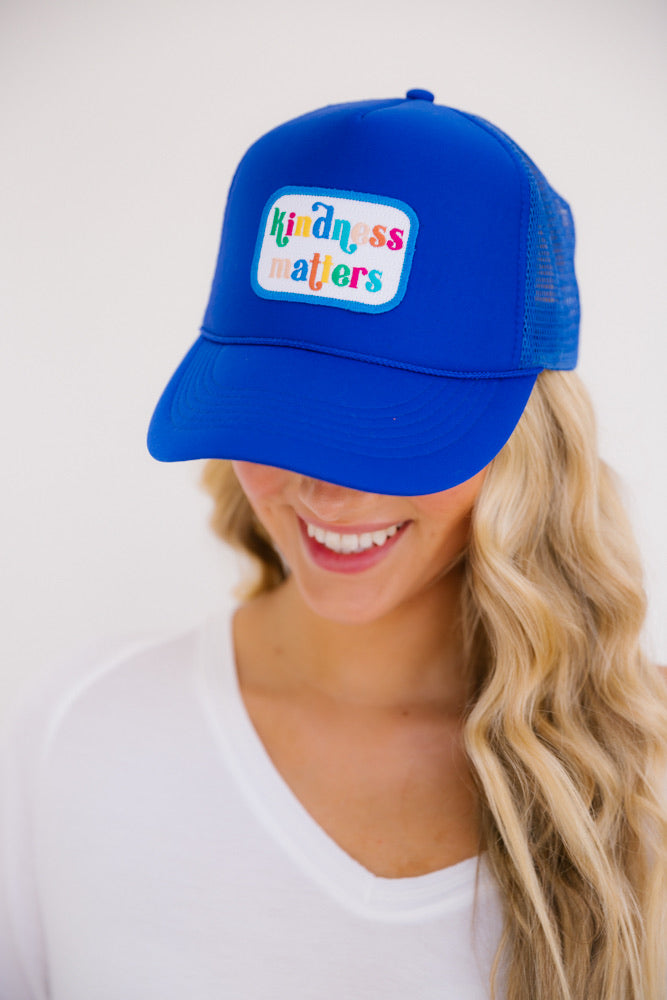 BE KIND PATCH HAT Hats Judith March ROYAL TRUCKER  