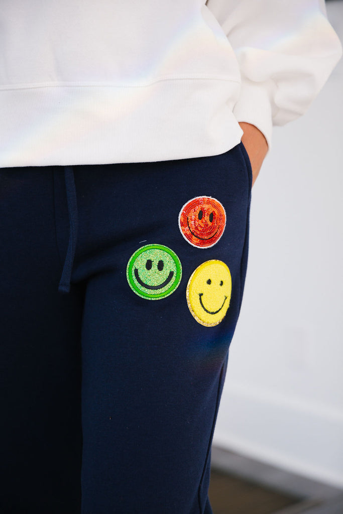 SMILEY NAVY JOGGERS