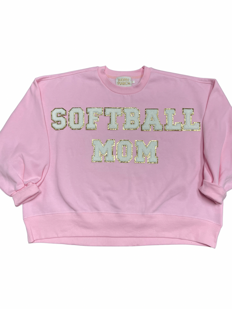 SOFTBALL MOM PULLOVER TOPS Judith March SMALL PINK