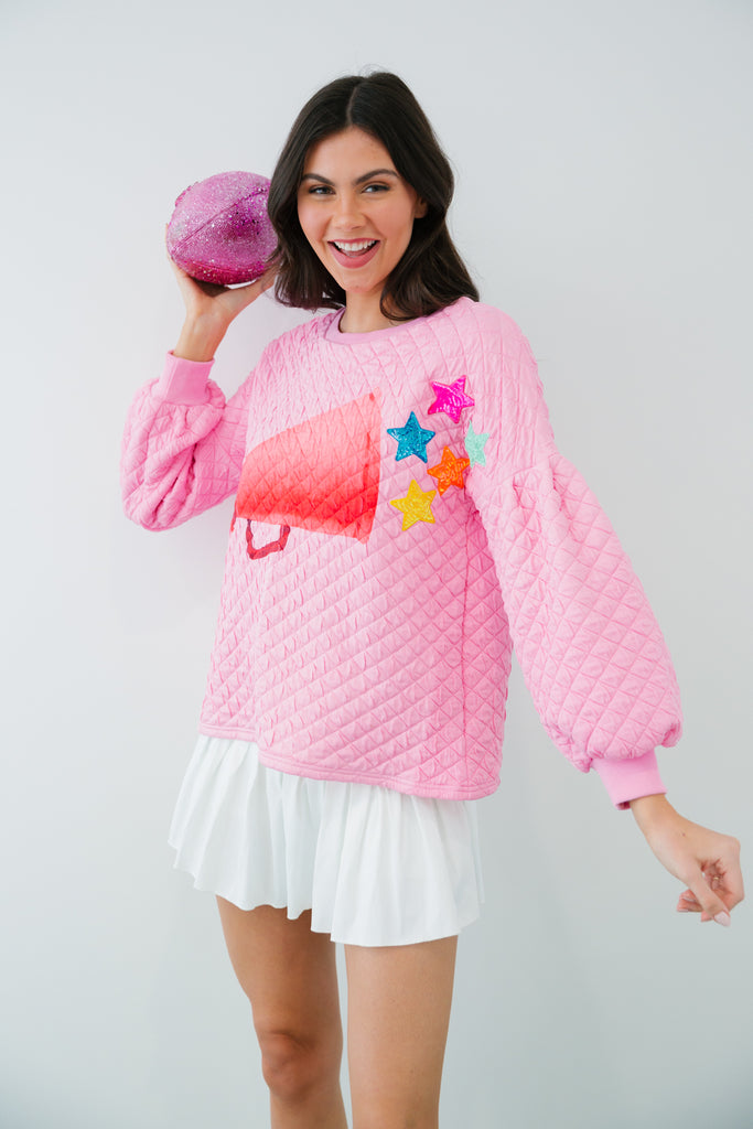 CHEER LOUD QUILTED PULLOVER