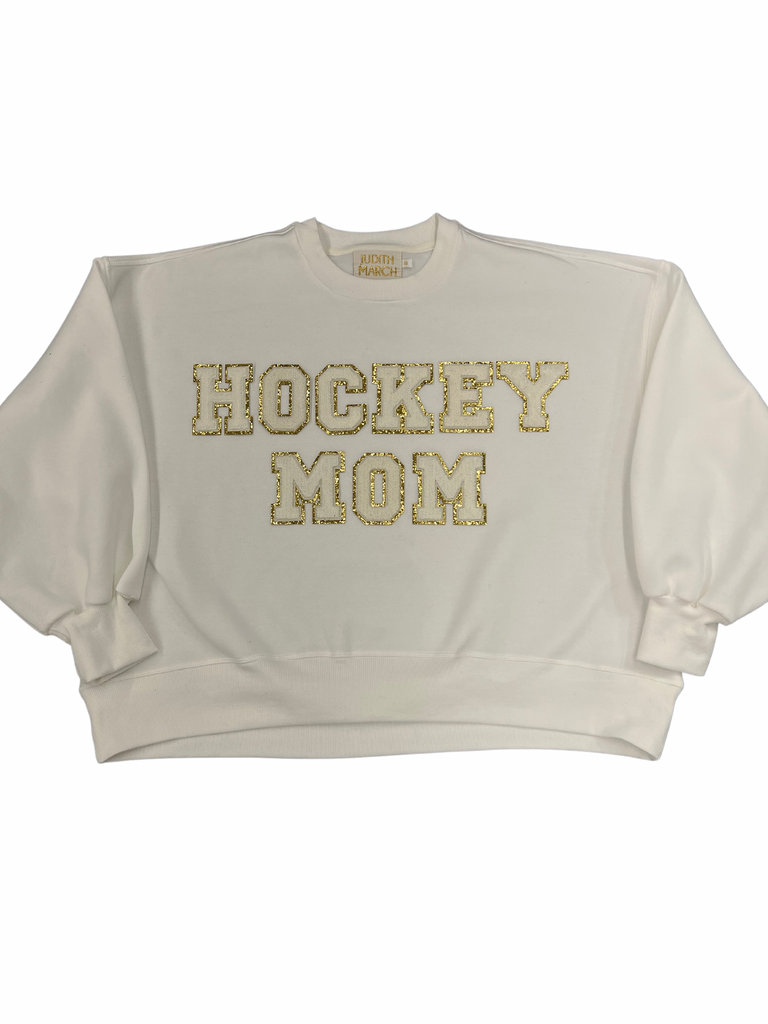 HOCKEY MOM PULLOVER Shirts & Tops Judith March SMALL WHITE 