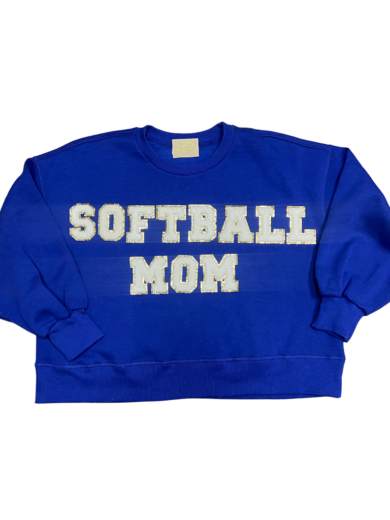 SOFTBALL MOM PULLOVER TOPS Judith March SMALL ROYAL BLUE 