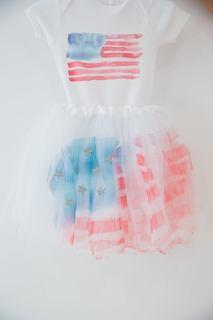 MINI KIDS WATERCOLOR FLAG TUTU Tutu skirt Judith March   