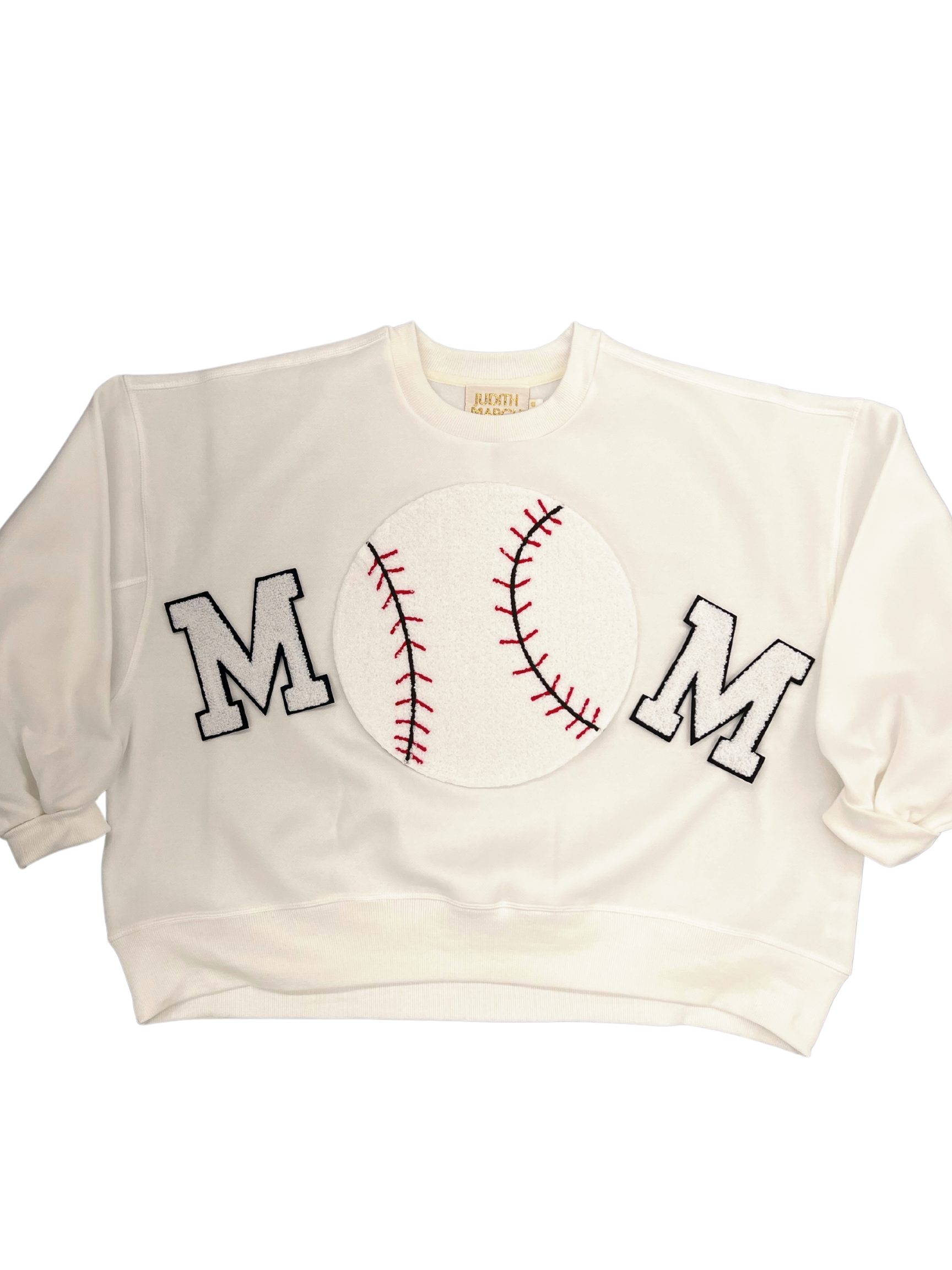 BASEBALL MOM PULLOVER TOPS Judith March SMALL WHITE 