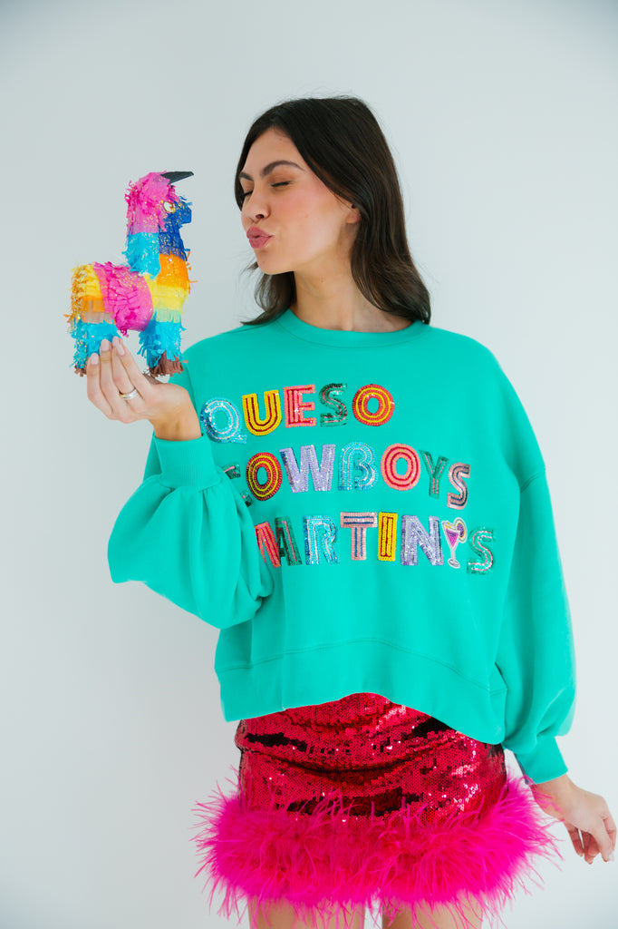 QUESO COWBOYS MARTINIS MINT PULLOVER