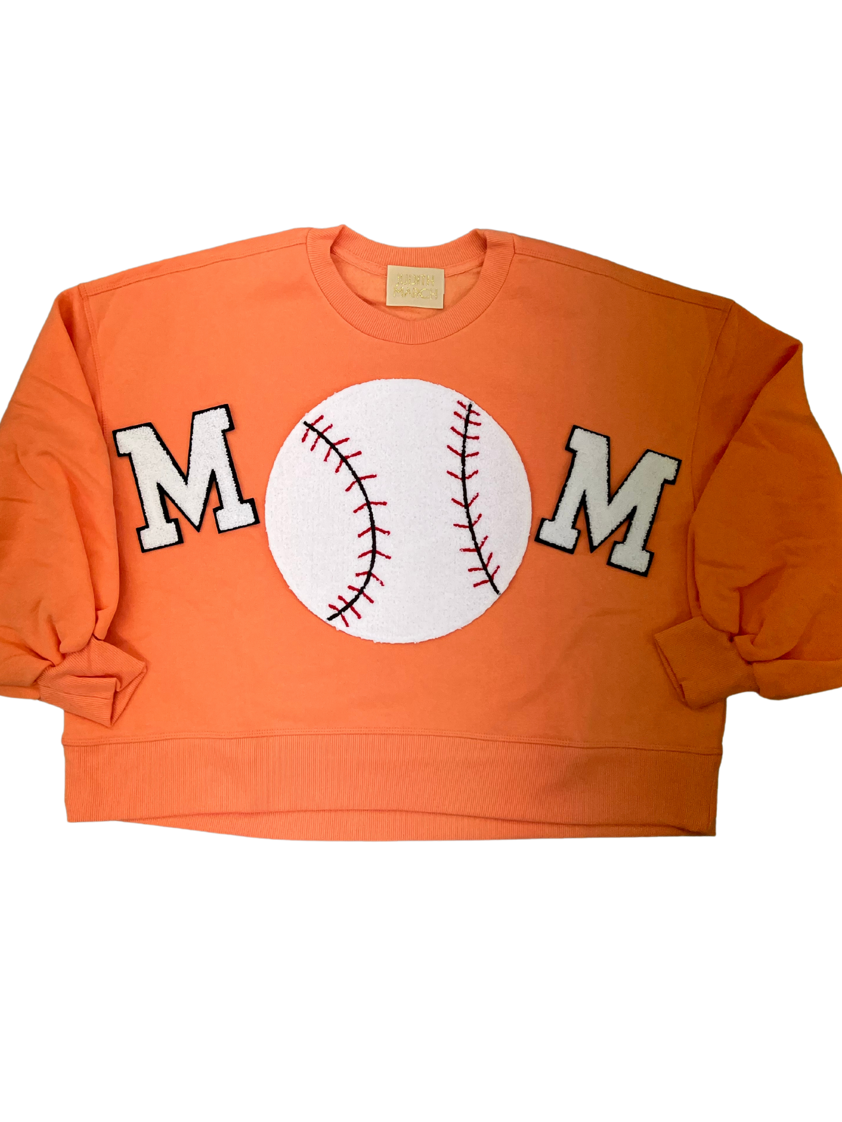 BASEBALL MOM PULLOVER TOPS Judith March SMALL ORANGE 