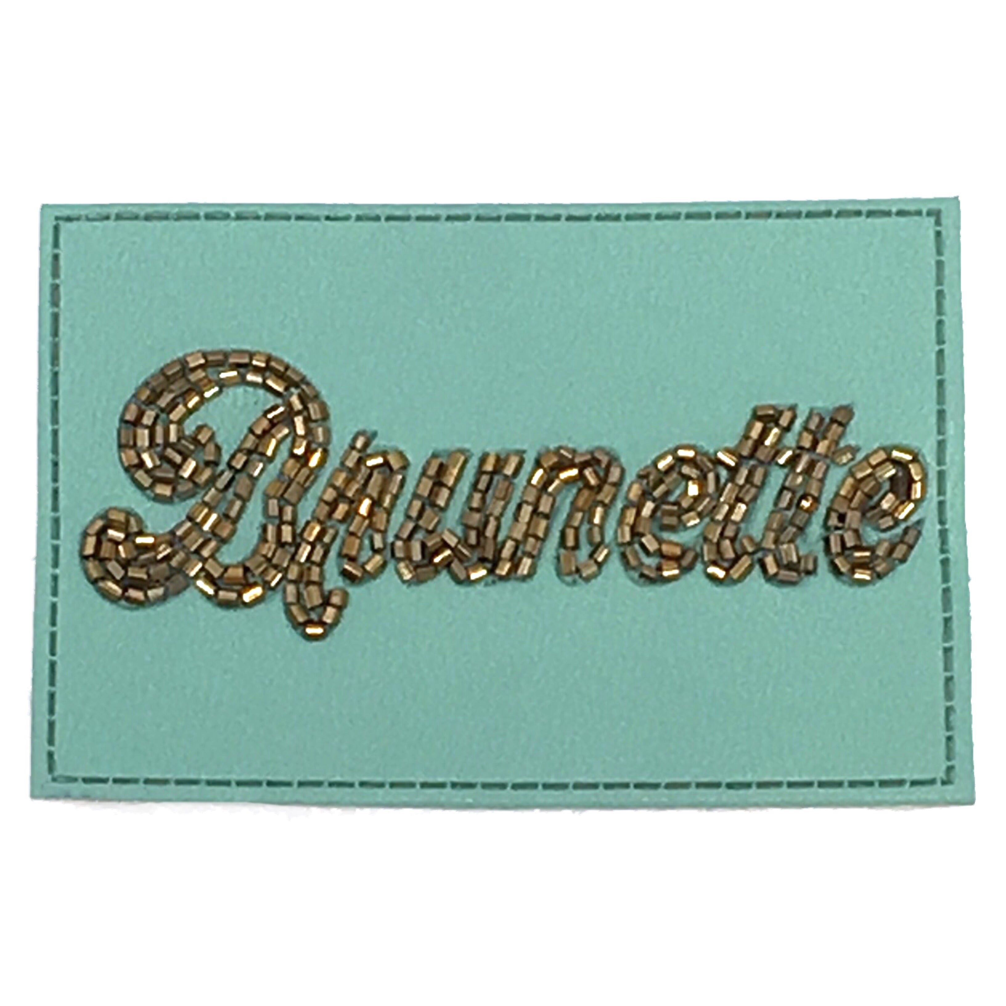 TURQUOISE BEADED LEATHER BRUNETTE PATCH HAT Hats Judith March   
