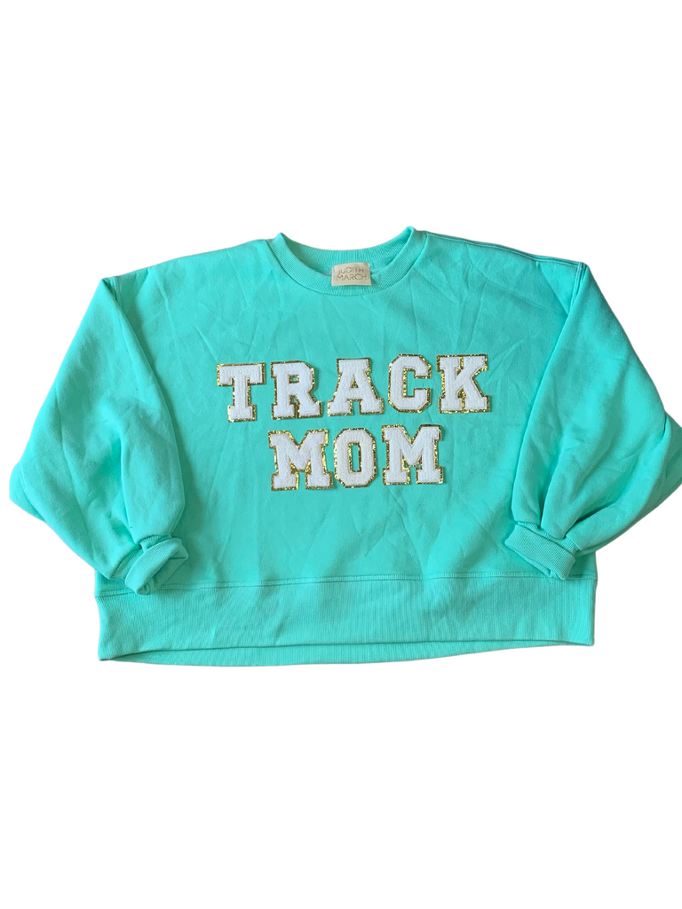 TRACK MOM PULLOVER pullover Judith March SMALL MINT 