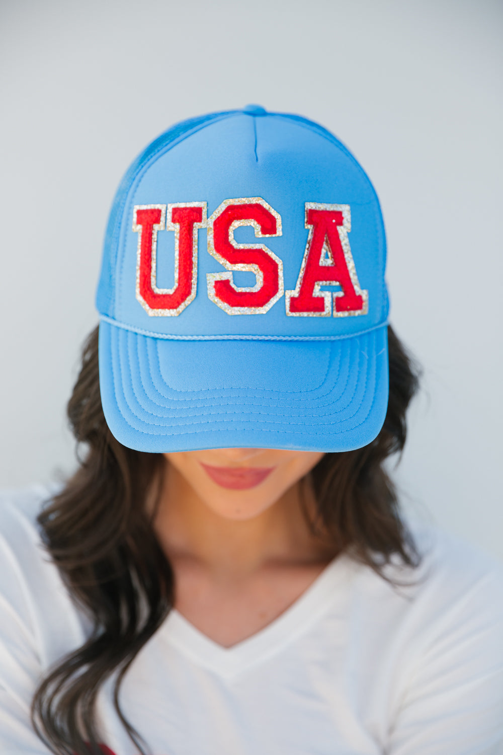 MISS USA BLUE TRUCKER HAT HAT Judith March