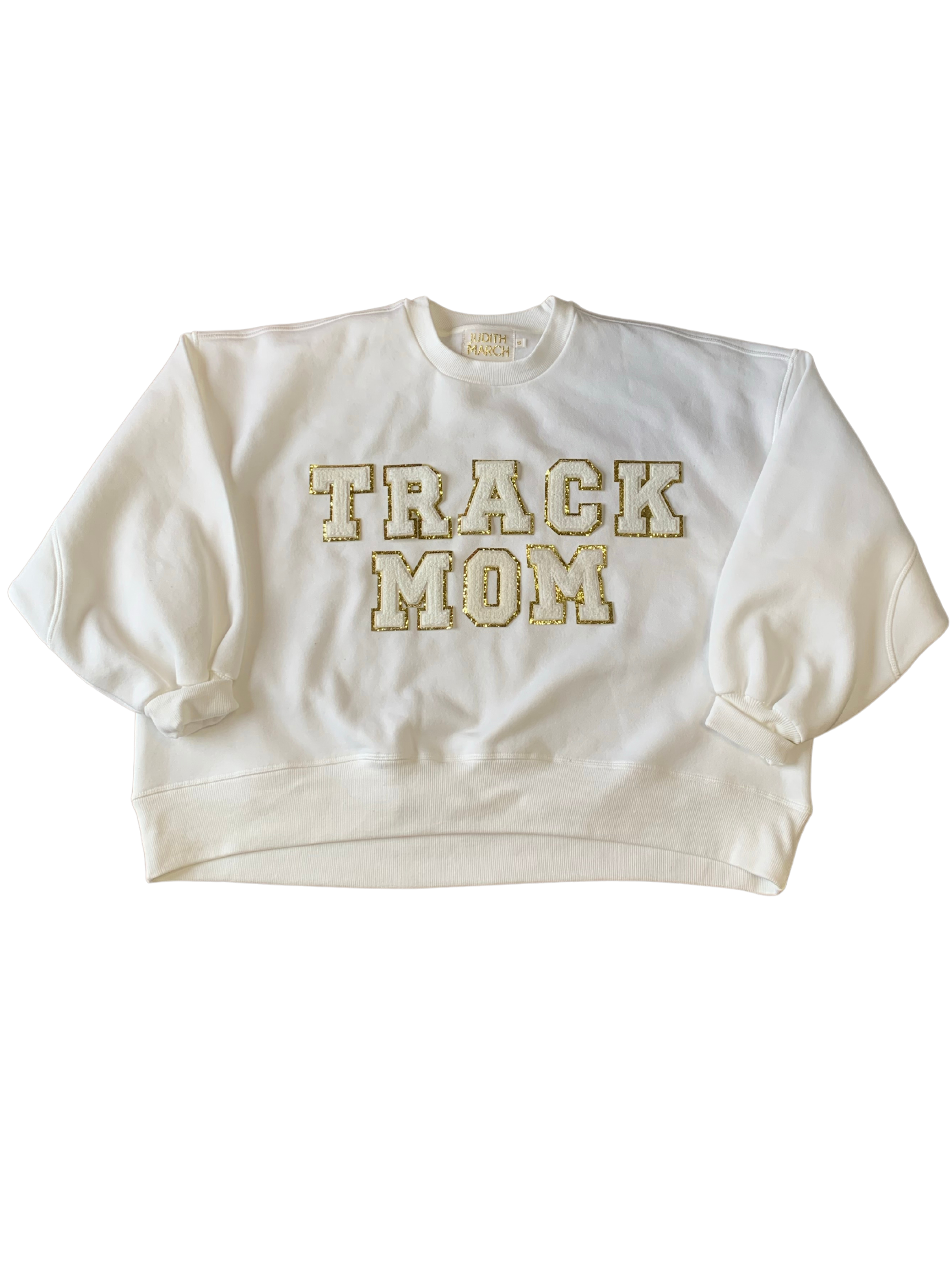 TRACK MOM PULLOVER pullover Judith March SMALL WHITE 